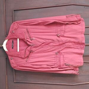 Max Jeans Roan Rouge Front Zip Utility Jacket size large